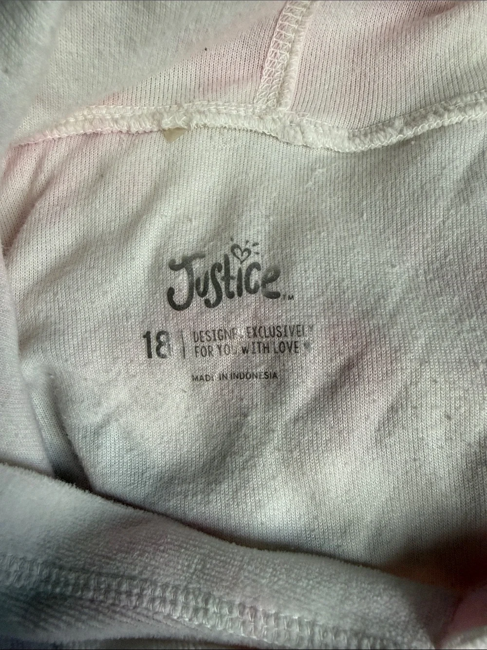 Justice Pink and White Tie-Dye Hoodie